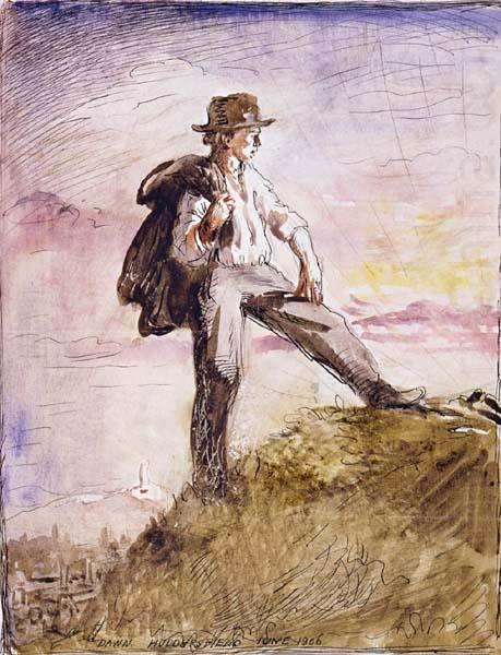 Sir William Orpen Self-Portrait in the hills above Huddersfield china oil painting image